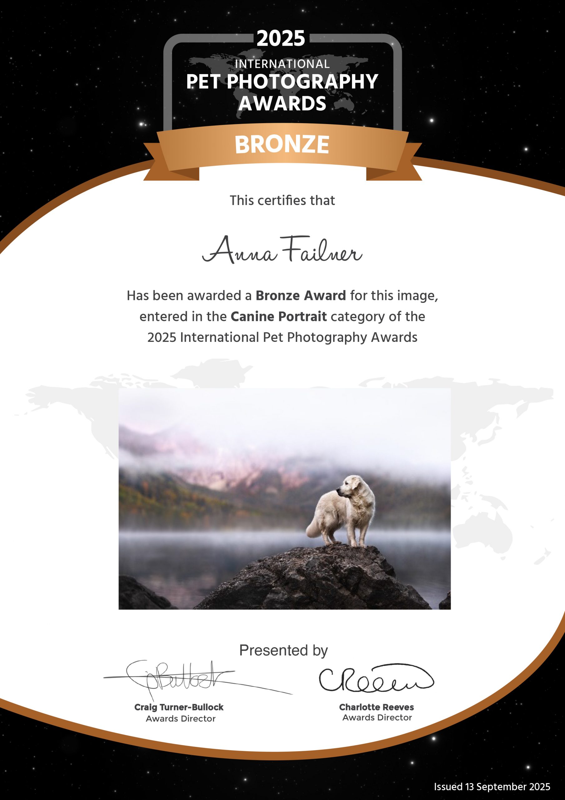 ÜBER MICH 2025 international pet photography awards anna failner canin